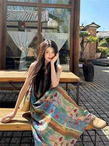Women Long Dresses - Blue - View 4
