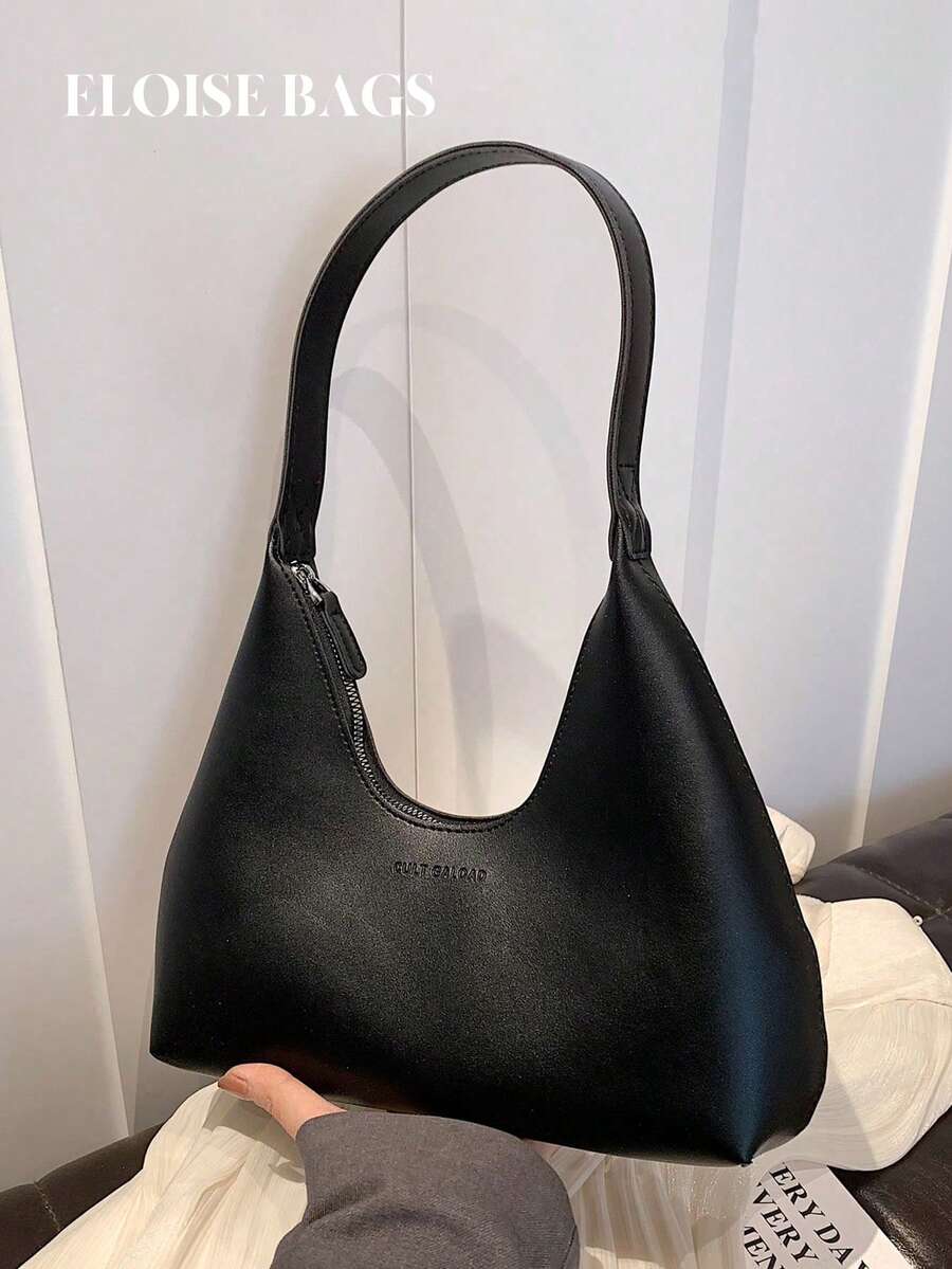 复古简约法式新月腋下包，时尚优雅百搭单肩/斜挎法棍包，适合女士