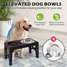 Adjustable Height Pet Bowls, Stainless Steel Raised Dog/Cat Feeder With 2 Bowls + 1 Slow Feeder Bowl, Ergonomic Design To Prevent Neck Strain And Choking - 500ml - View 5