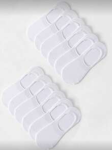 10 Pairs Women Minimalist Solid Invisible Socks - Multicolor - View 4