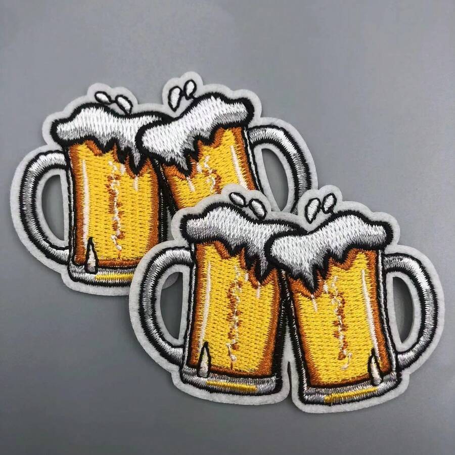2pcs Cheers Embroidered Patch, Heat Seal Or Sew-On, Personalized Decoration For Clothes, Jackets, Shoes, Hats, Backpacks, Bags DIY - Multicolor - View 1