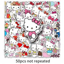 SANRIO 50/100张可爱卡通贴纸 - 光面卡通贴纸，自粘PVC材质，适用于笔记本电脑、手机壳、水瓶等。包含花卉、水果和各种可爱图案。 - 彩色 - 查看 6