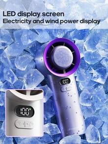 kinscoter 1个可充电3600mAh便携式迷你手持风扇，露营旅行必备，返校季空气冷却器，100档风速可调，个人迷你制冷可充电手持风扇 - 手持 - 查看 4