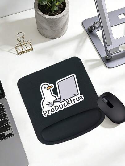 Ergonomic Wrist Rest Mouse Pad With Cute Duck Design, Friendly To Skin, Soft Material To Relieve Fatigue, Minimalist & Fashionable, Suitable For Both Men And Women, Lightweight And Easy To Clean, Reusable, Essential For Office, Wrist Support Pad, Desk Mat, Compatible With PC & Laptop