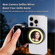 1 Rechargeable Magnetic Mobile Phone Camera Shutter Handle, Ergonomic Camera Grip Holder, 1/4 Inch Screw Interface, Smartphone Holder, Equipped With Night Photography Fill Light, Specially Designed For Travel Photographers. - A - View 10