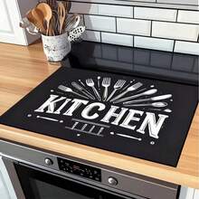 1pc Flat Stove Protector Mat, Covering Pad, Suitable For Kitchen Utensils, Fit For Induction Cooktop, Glass Stove, Multi-Purpose Anti-Scratch Pad, Also Can Be Used As Mouse Pad For Oven, Washing Machine, Dryer, And Kitchen Decor - Multicolor - View 24
