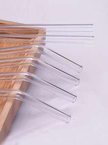 9pcs Glass Straws Set With Cleaning Brush - Reusable Straight & Bent Straws, Suitable For Beverages And Cocktails - Great For Home, Party, Bar, Bubble Tea Shop, Christmas Gift, Back To School - View 4