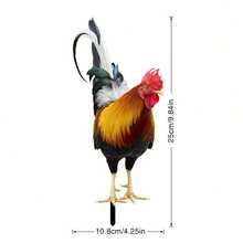 1pc Acrylic 2D Rooster Sculpture, Weather-Resistant Outdoor Garden Patio Lawn Decor, No Power Or Battery Required - A - View 8