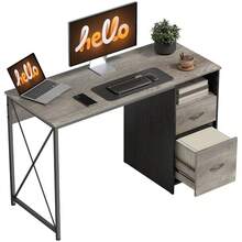 HOMCOM Armazenamento para mesa e gavetas - Gris Claro - Ver 2
