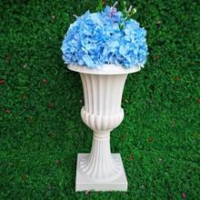 1个玻璃质感塑料装饰白色希腊/罗马风格花盆，带排水孔 - 大型不对称造型室内/室外花盆，适用于婚礼、花园、露台 - 经久耐用，设计优雅，底座稳固，适合种植绣球花、玫瑰、香草等植物 - 全天候装饰花盆，大型户外植物盆 - A - 查看 6