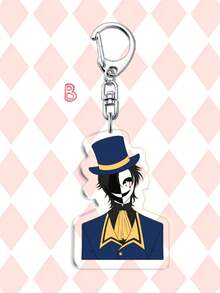1pc/7pcs Acrylic Bizarre Circus Clown Keychain, Cute Anime Character Pendant, Anime The Freak Circus Keychain,Mobile Phone Charm & Phone Chain, Bag Accessory, Creative Fans Gift, Protective Film On Both Sides - Multicolor - View 4