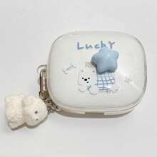 新款卡通耳机保护套吊坠，适用于 Buds 6 Play/SE/8 Active 通用无线耳机保护套，Buds 6 Pro/8 Pro/8 Lite 新款保护套，无线蓝牙耳机保护套 Buds 6 Active/6/7s/6 Lite/5/6s 软壳耳机保护套，透明女款 - 星狗 - 查看 7