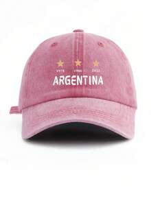 1Pcs Men Washed Casual Baseball Cap Simple Casual Stylish And Retro With Function Lightweight And Breathable And Versatile Soccer Fan Hat Weekend Trip Hat Outdoor Activity Hat Suitable Camping Adventure Hat Fishing Trip Hat Hiking Excursion Hat With Argentina 3-(1978, 1986, 2022) Graphic Print Classic Curved Brim Visor Spring Travel Hat-Hop Street Style Hat Daily Leisure Hat - Printed baseball cap - 查看 11