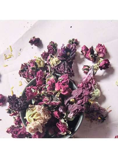 1 Pack 340g Candle Dried Flowers Fragrance Rose Flower Petals Carnation Decor Mix, Suitable For Soap Candle Making, Preserved Flowers DIY Dried Flower Bag, Holiday Wedding Party Decor, Home Bedroom Decor Accessories, Sachet Material, Suitable For Wardrobe, Kitchen, Shoe Cabinet, Air Freshening, Real Dried Red Rose Petals, Suitable For Foot Bath, Full Body Bath Spa, DIY Crafts