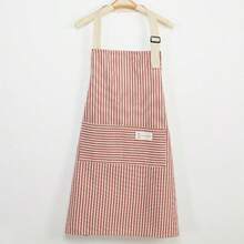 Tạp dề vải lanh, tạp dề sọc đỏ xanh trắng, tạp dề nhà bếp dành cho người lớn, tạp dề thời trang thoáng khí, đồ dùng nhà bếp, tạp dề kẻ sọc nhà bếp - Nhiều màu - Xem 10