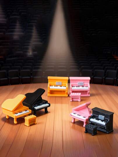 1pc Mini Toy House Musical Instrument Decor, ABS Resin Figurine, Desk Ornament, Miniature Model, Gift