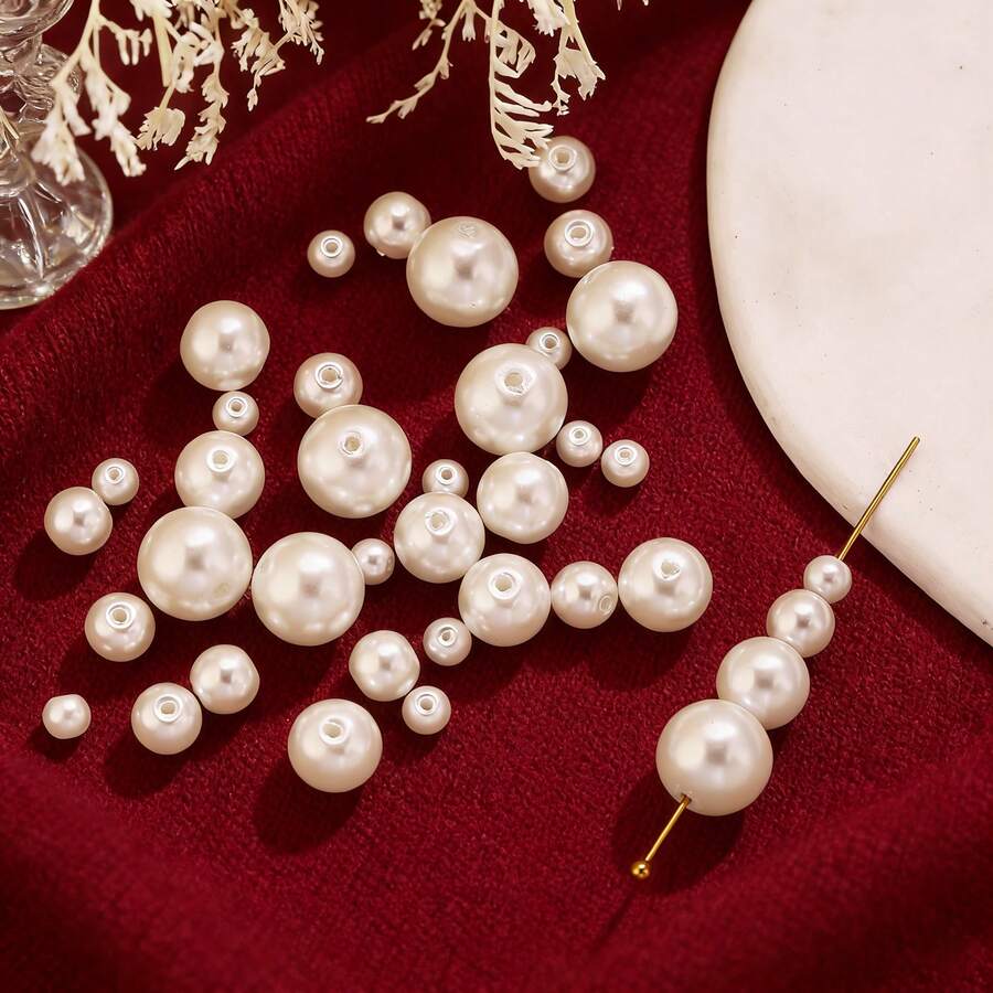 100pcs 4/6/8/10mm High Quality Glass Imitation Pearls Round Loose Beads For DIY Bracelet Necklace Earring Handmade Jewelry Craft - Beads - View 1