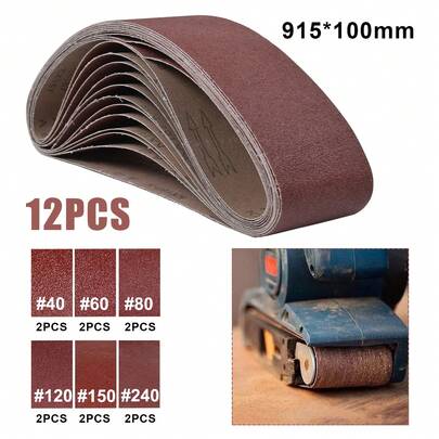 915*100mm SANDING BELTS MIXED GRIT 40/60/80/120/150/240 ABRASIVE SANDER GRINDER