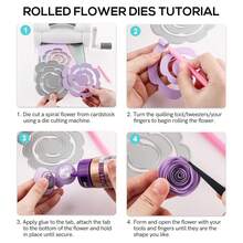 Molde de corte de metal en espiral con flores 3D, adecuado para hacer tarjetas, álbumes de fotos hechos a mano, estampado en relieve, corte y plantillas de sellos, aplicable para manualidades de papel y artesanías - plata - Ver 10