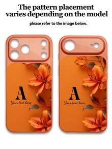 1 buah Casing Ponsel Kaca Tempered dengan Desain Teks & Huruf yang Dapat Disesuaikan dan Motif Bunga Lili Oranye, Cocok untuk iPhone 17 Pro Max/17 Air/15/16 Pro/14 Plus/13 Pro/12 Pro Max/11, Pelindung Kamera Kaca Tempered, Penutup Belakang Kaca Tempered, Casing Pelindung Ponsel dengan Jendela Besar, Hadiah Terbaik untuk Teman dan Keluarga - Jeruk - View 8