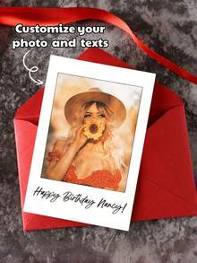 Customized Happy Birthday Picture Card With Envelope, Tailored Birthday Greeting Card, Perfect Birthday Present - Multicolor - View 7