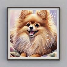 Kit de pictură cu diamant 5D DIY, nou-venit, vânzare excelentă - Pomeranian, mozaic cu diamant rotund complet, fără ramă, decor creativ pentru biroul de acasă - Vizualizare 3