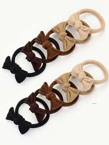 5pcs Bowknot Hair Ties, Durable Non-Damaging Elastic Hair Bands, Minimalist Hair Scrunchies For Ponytail - Multicolor - View 7