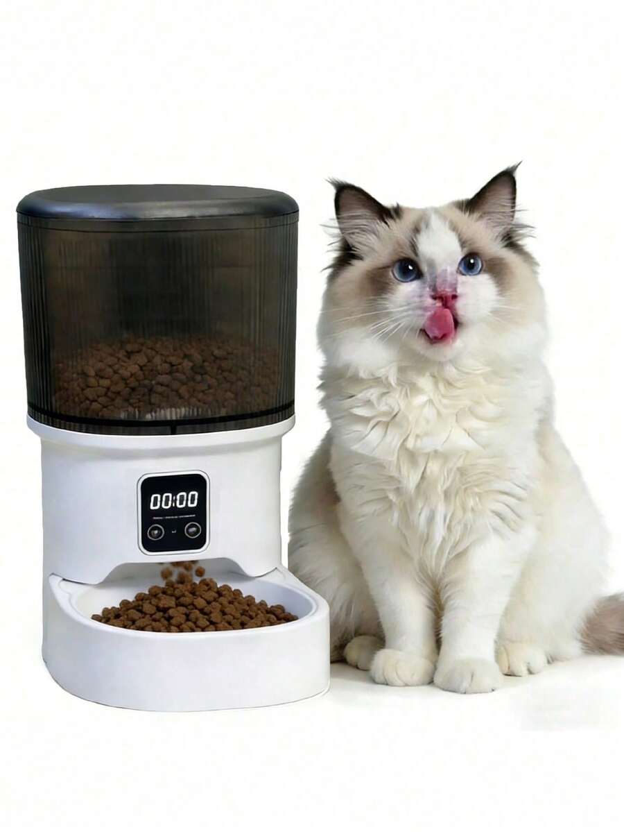 4L Alimentador automático para gatos, alimentador automático para mascotas para gatos y perros, fácil de instalar y limpiar