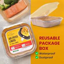 Air Fryer Paper Liners, 200Pcs Air Fryer Disposable Liners, Non-Stick And Oil Proof For Easy Cleanup, 8" Square For 5-8 Qt Easter Kitchen Deccor Kitchen Essentials Home Appliances - Yellow - View 9