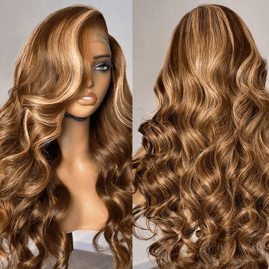 200% Density Wavy 13x4 Ombre Lace Front Wig - Pre-Trimmed With Baby Hair HD Lace Frontal For Women (26 Inches, 13x4 Wavy Lace Frontal) - SP4/27 - View 1