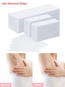 200/100片装面部脱毛蜡纸，适用于女性面部脱毛，家用脱毛套装，芦荟香味，温和快速去除眉毛、唇部、身体、腿部和比基尼线毛发。无需蜡，1片装 - 純色 - 查看 6