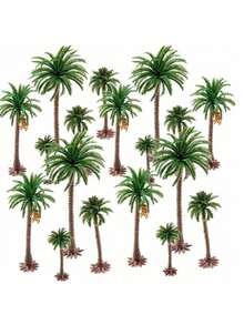 4株6/9/12/15厘米人造绿色灌木，微型景观植物，典型沙盘背景植物，6英尺高的非洲旭日树，适用于卡塔尔和阿联酋，玩具，微型树 - 彩色 - 查看 3