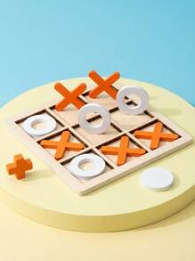 1pc High Quality Wooden 9-Grid XO Tic Tac Toe Board Game, Trains Logic Thinking, Birthday/Christmas/Halloween Gift, Perfect Present - Multicolor - View 5