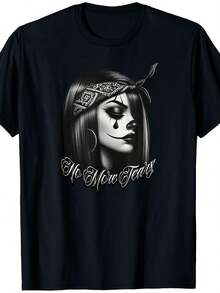 Men'S NO MORE TEARS Chicana Tattoo Chola Gangster-Shirt |   Crew Neck, High Street, Short-Sleeved, Breathable, Everyday Shirt Gym, Travel, Casual Outfits, Washable, Plus Size Big & Tall Apparel, - Street Fashion Shirt - Breathable And Light - Comfort Fit - Casual & Stretchy - Geometric Pattern - Casual-Shirt - 款式 - 查看 7