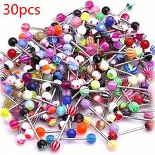 50 Pcs / 100 Pcs - Fashion Mixed-Color Acrylic Tongue Piercing For Women 304L Stainless Steel Industrial Iron Lip Piercing Sexy Body Jewelry,Earring Set,Summer Earrings,Jewelry Women - Multicolor - View 10