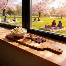 1块木质砧板，家用肉类砧板，奶酪和熟食砧板，可水洗水果砧板，厨房用具 - 棕色 - 查看 4