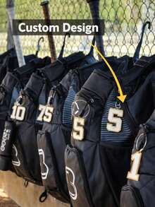 1个球员号码行李牌，适用于棒球、足球、橄榄球、排球、篮球、曲棍球等运动，团队运动行李号码，生日礼物，小饰品 - 彩色 - 查看 1