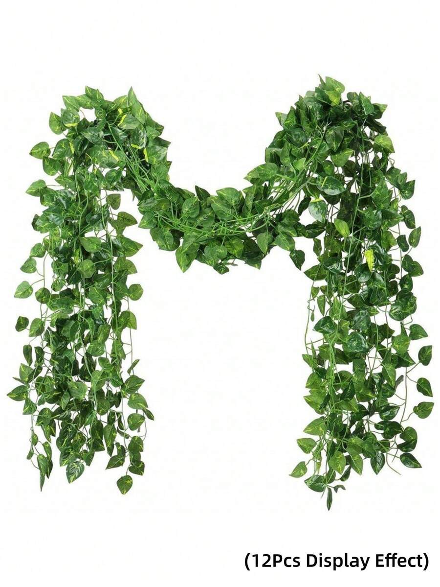 MEHELANY 12/6/1 Dây leo thường xuân nhân tạo dài 84,7 inch, thích hợp cho phòng ngủ, trang trí đám cưới, dây leo thường xuân giả với lá giả, vòng hoa thường xuân nhân tạo, có thể treo tường, trang trí trong nhà và ngoài trời.