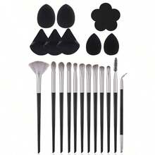 RANCAI 20件套化妆刷套装，包括散粉刷、面部刷、洁面刷、海绵刷等多功能美容工具 - 彩色 - 查看 11