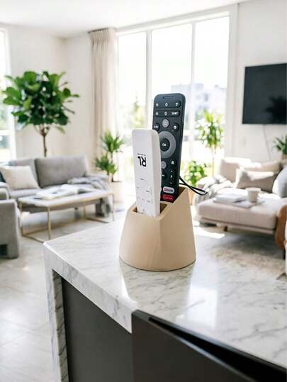 Caja de almacenamiento de control remoto de escritorio inalámbrico, organizador de múltiples funciones con 2 ranuras, para control remoto de TV, aire acondicionado, lámpara, almacenamiento de escritorio de oficina, diseño minimalista y moderno, adecuado para el hogar y la sala de estar