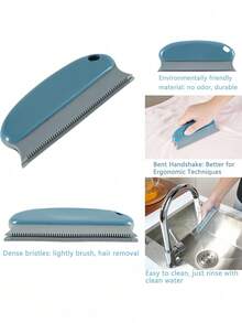 Pet Hair Cleaning Brush, Dual-Tooth Deshedding Tool, Made Of ABS Material, Suitable For Cleaning Pet Hair On Clothes, Carpets, Sofas, Bedding, Curtains, Household Pet Hair Removal Cleaning Supplies - Multicolor - View 11