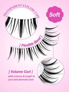 MAANGE 5 Pairs Natural Short False Eyelashes For Sensitive Skin, Delicate & Soft 11mm Small Lashes, Transparent Root Lively Energy Eyelashes - Black - View 9