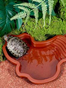 2pcs/Set Reptile Swimming Pool With Ramp, Reptile Food & Water Bowl, Reptile Habitat Decor For Geckos, Snakes, Turtles, Lizards - Multicolor - View 4