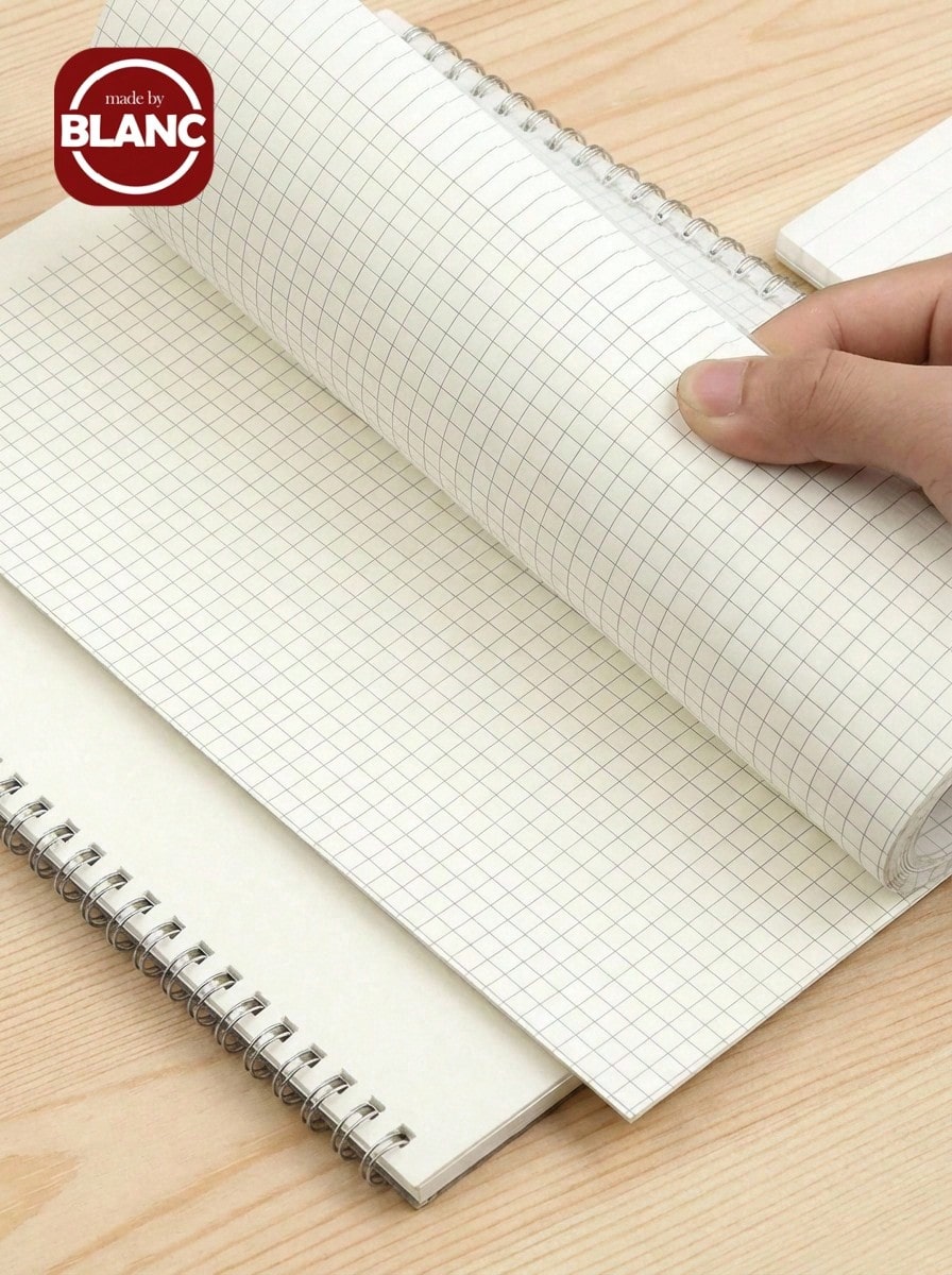 1pc A4/A5 Grid Spiral Notebook, Ideal For Students, Math And Engineering | Durable Spiral Binding, White Learning Supplies, Diary, Writing Pad For Note Taking, Office Writing Supplies, Student Stationery | Clear Page Visibility | Easy Page Removal