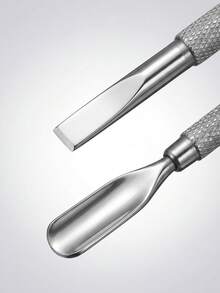 100% 不锈钢专业指甲护理推棒，带勺子，指甲护理清洁工具 - 彩色 - 查看 7