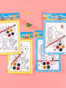 50pcs Watercolor Painting Set, Includes Watercolor Paper, Watercolor Paints (4 Colors), 1 Brush, 1 Card - Multicolor - View 10