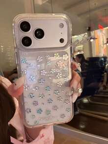 适用于苹果 16/17 Pro Max/15 Pro 的全息花卉手机壳，全覆盖防摔保护套，也适用于 14/13 - 無色 - 查看 2