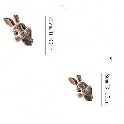1/2/3pcs Peeping Bunny Heat Transfer Stickers, Suitable For DIY T-Shirts, Jeans, Hoodies, Bags, Pillows (Mixed Colors), Holiday Crafts, Durable Decals, Clothing Embellishment, Party Decoration