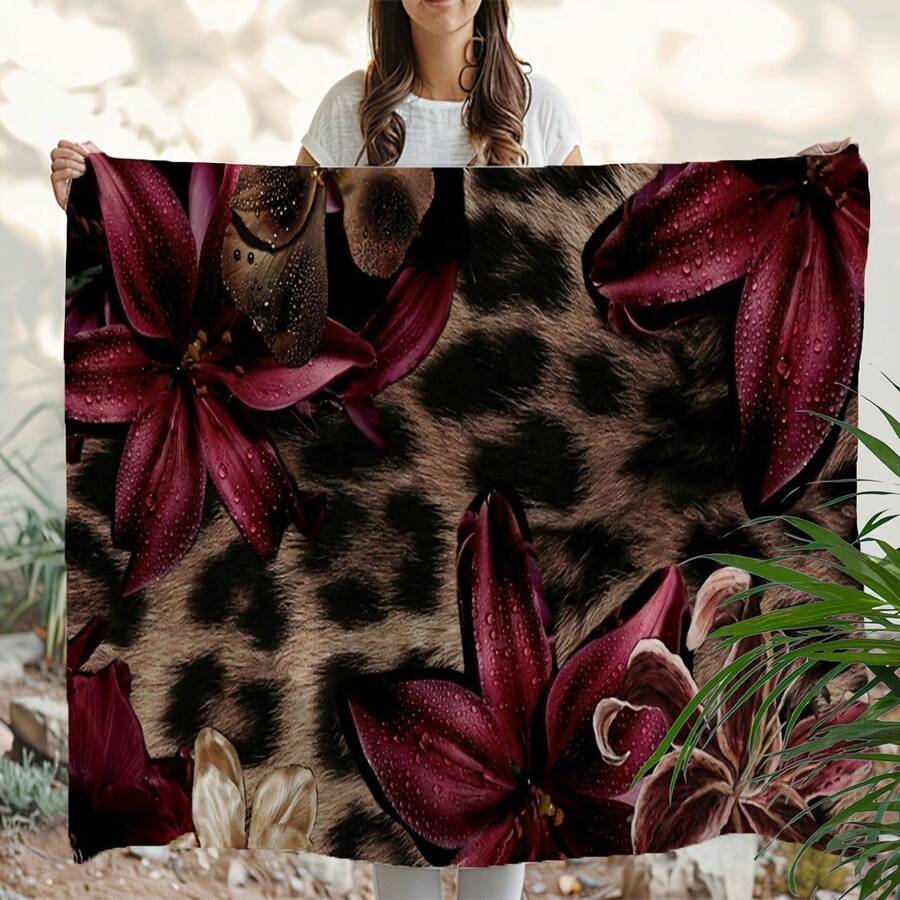 1PC Leopard Print Red  Wall Tapestry, Wild Animal Spots Pattern With Deep Burgundy Red And Dark Bohemian Aesthetic, Premium Soft Skin-Friendly Polyester Fabric, Fade-Resistant And Lightweight, Modern  Dark Luxury Style, Unisex Neutral Wall Hanging, Perfect For Living Room, Bedroom, Dorm, Cafe, Studio, Home Decoration,Mother's Day,Pride Month,Teacher Appreciation Week,Mother's Day,Father's Day - 1PC - Xem 1