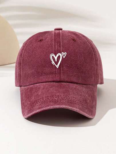1pc Multi-Color "Two Hearts" Print Baseball Cap, Suitable For Outdoor Sports, Commuting, Work, Gift For Family And Friends, High-Quality Decorative Accessory For All Seasons, Essential Fashion Item For Both Men And Women